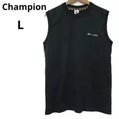 Champion チャンピオン タンクトップ ノースリーブ 黒 ブラック L