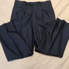 ダークブルー ストライプ スラックス
