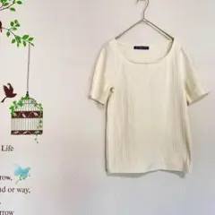 HONEYSUCKLE ROSE /半袖リブカットソー ワイドラウンドネック M