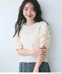 シボ　シャーリング　トップス　coca
