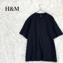 H&M エイチアンドエム　Tシャツ　S　コットン　ブラック　半袖　クルーネック