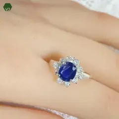 【13-10】サファイア ダイヤモンド リング S1.34ct D0.3ct