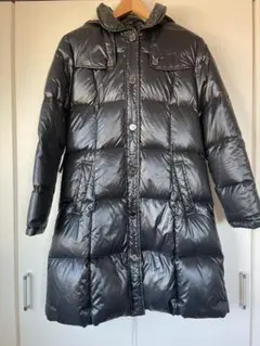 高級バーバリー ブラック ロングダウン 黒 ロングダウンコート キッズ