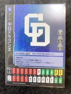 プロ野球 ドリームオーダー プロモ 新チームカード 中日 ドラゴンズ