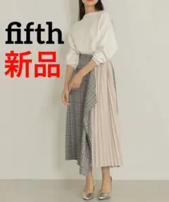【新品】fifth フィフス イレギュラーデザインチェックプリーツスカート M
