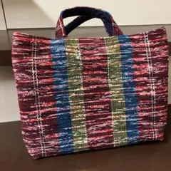 【再値下げ中】【美品】裂き織りバッグ　手作り　伝統工芸品