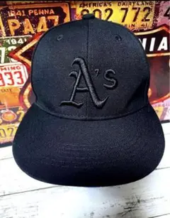 【新品❣️】A's キャップ　CAP 黒×黒　ブラック