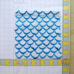 ミナペルホネン✨mermaid　マーメイド　ホワイト×ブルー　はぎれ