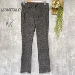 【ムニタルプ】ゴルフパンツ ウェア 美脚パンツ ストレッチ　裏起毛　チェック　M