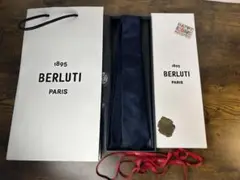 新品　付属品完備 Berluti カリグラフィ ネクタイシルク ネイビー