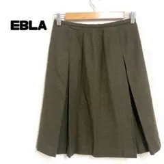 エブラ EBLA フレアスカート 緑系 裏地付き　秋冬
