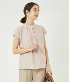 美品！green labelストライプ ムジ スタンドカラー ブラウス　値下！