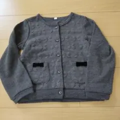 グレー リボン付きポケット ジャケット 120
