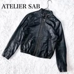 アトリエサブ レザージャケット ライダース スタンドカラー ブラック 38