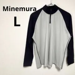 ミネムラ レディース 長袖ジャージ ハーフジップ スポーツ グレー ネイビー L