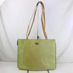 PRADA ナイロン ロゴプレート トートバッグ ショルダーバッグ グリーン