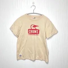 CHUMS ベージュ ロゴ Tシャツ M レディース　チャムス