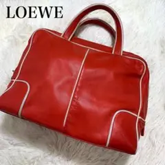 美品✨LOEWE ロエベ ロゴ型押し ハンドバッグ ボストンバッグ ナッパレザー