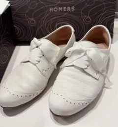 HOMERS ホワイトレザー ローファー 36.5