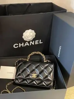 CHANEL ブラック ショルダーバッグ