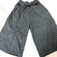 【ヒョウ柄 グレー ワイドパンツ】