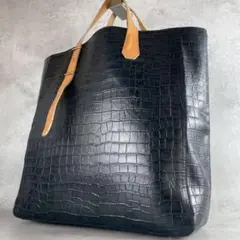【未使用級•現行✨】JOSEPH クロコ型押し 大容量 トートバッグ ネイビー