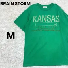BRAIN STORM カレッジロゴ　Tシャツ ヴィンテージ　グリーン　M