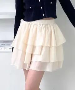 【試着のみ】archives ラッフルフリルティアードミニスカート
