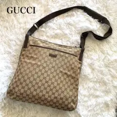 ♡美品 グッチ ショルダーバック GGキャンバス レザー ポシェット A4可
