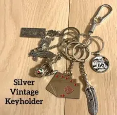 キーホルダー アメカジ ヴィンテージ　シルバー イーグル お酒 カラビナ 古着