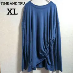 TIME AND TRU【XL】 長袖 Tシャツ ブルー 青 ゆったり 秋冬