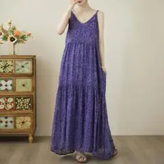 サスペンダーワンピース 着痩せ効果 リゾート 体型をカバー マキシ丈 気質