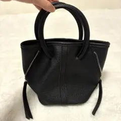 COCA ブラックハンドバッグ ジッパー付き