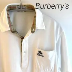 Burberry's ポロシャツ 半袖 Mサイズ バーバリーズ ホワイト