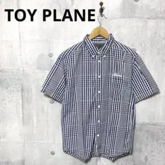 TOY PLANE トイプレーン メンズ 半袖チェックボタンダウンシャツ L