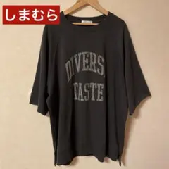 【美品】しまむら Helm ロゴ半袖T プリントT チャコール　Lサイズ