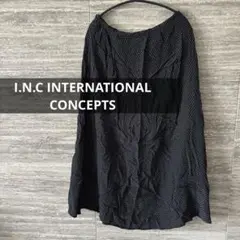 I.N.C◎ロングスカート ラップスカート 水玉ブラック 美品 海外古着