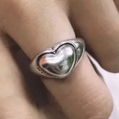 silver925 ボリュームハートリング リング ring heart
