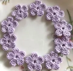 ハンドメイド☆綺麗なラベンダーパープル色10枚セット☆ワンポイントパーツ小花