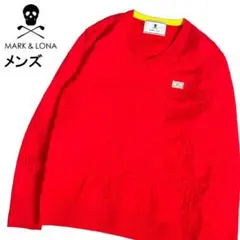 MARKu0026LONA マーク&ロナ ニットセーター ロゴ総柄 レッド M