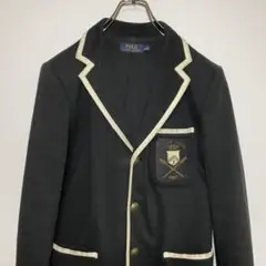 POLO ラルフローレン テーラードジャケット サイズ6 刺繍ロゴ スーツ 古着