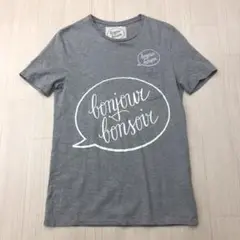 ボンジュール ボンソワール ロゴ TEE コットン 半袖 Tシャツ S