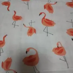 フラミンゴ柄 ダブルガーゼ wガーゼ 75cm×108cm １枚