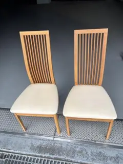 木製ダイニングチェア 2脚セット