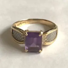pt900k18アメジストダイヤリング