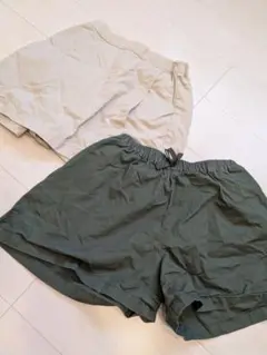 150★UNIQLO　カーキ・ベージュ ハーフパンツ Lサイズ2枚セット