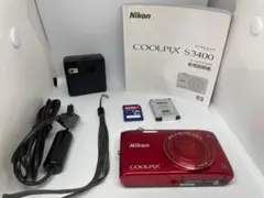 【動作確認済・超美品】Nikon COOLPIX S3400 レッド デジカメ
