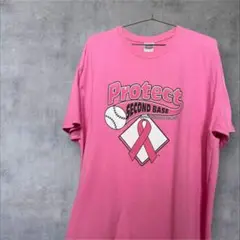 【GILDAN】Protect Second Base Tシャツ ピンク　古着