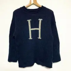 ハリーポッター　イニシャルセーター H　ハリーセーター　ネイビー　M