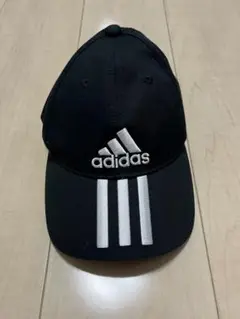 ADIDAS☆コットンキャップ54-57cm黒used美品